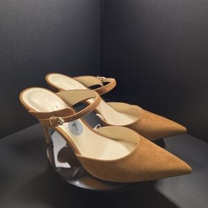 Nine West Tan Suede Heels